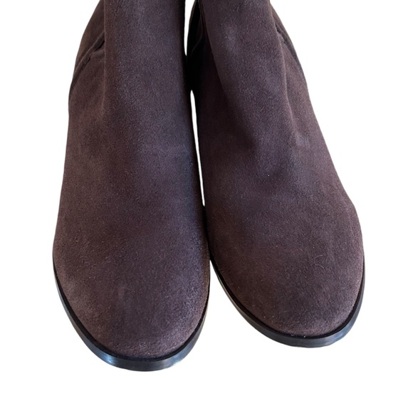 NEW Splendid Marika Brown Suede Block Heel Booties - Picture 3 of 6